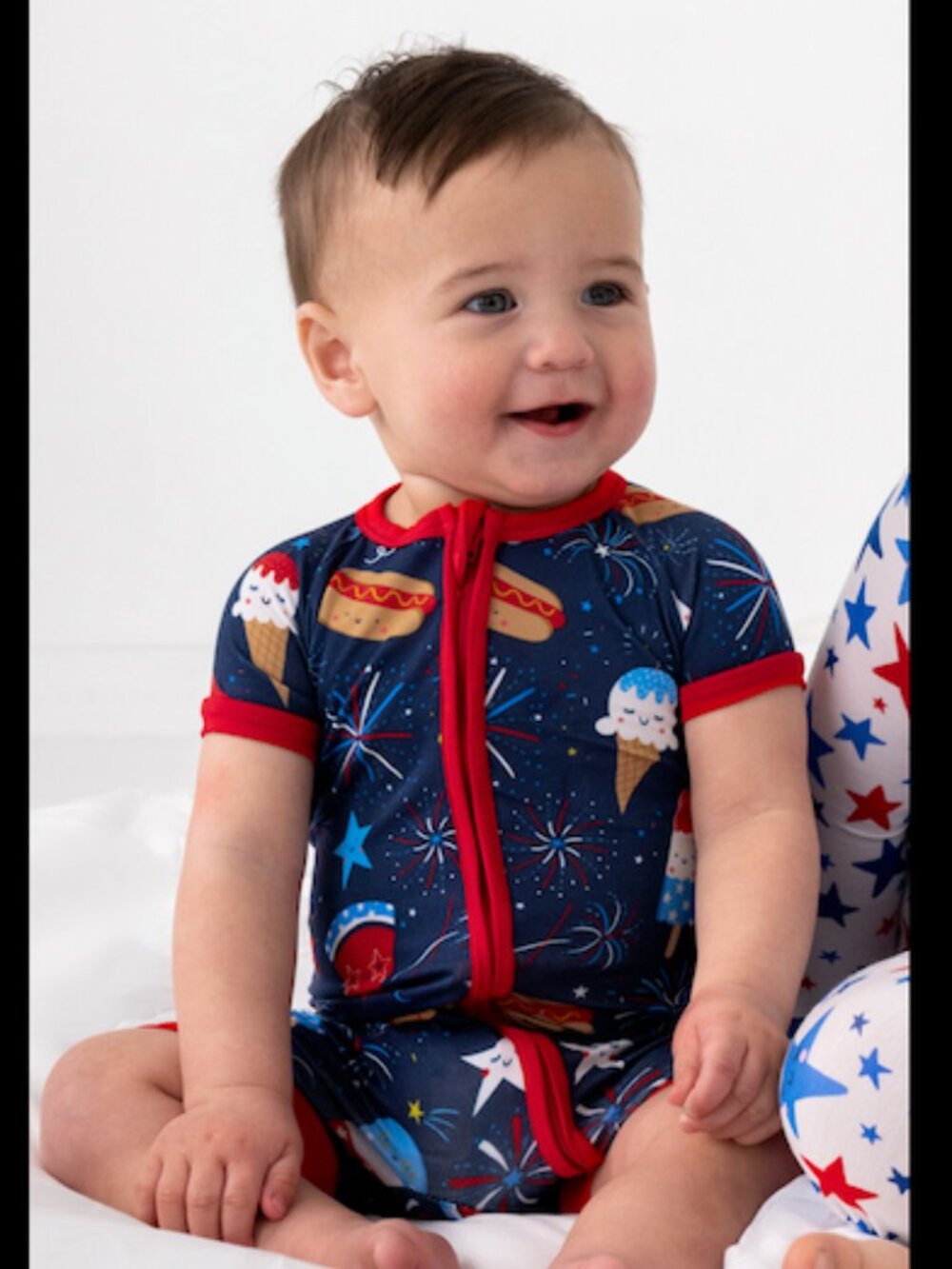 Little Sleepies 6-12M Snacks & Sparkles Shorty Zippy